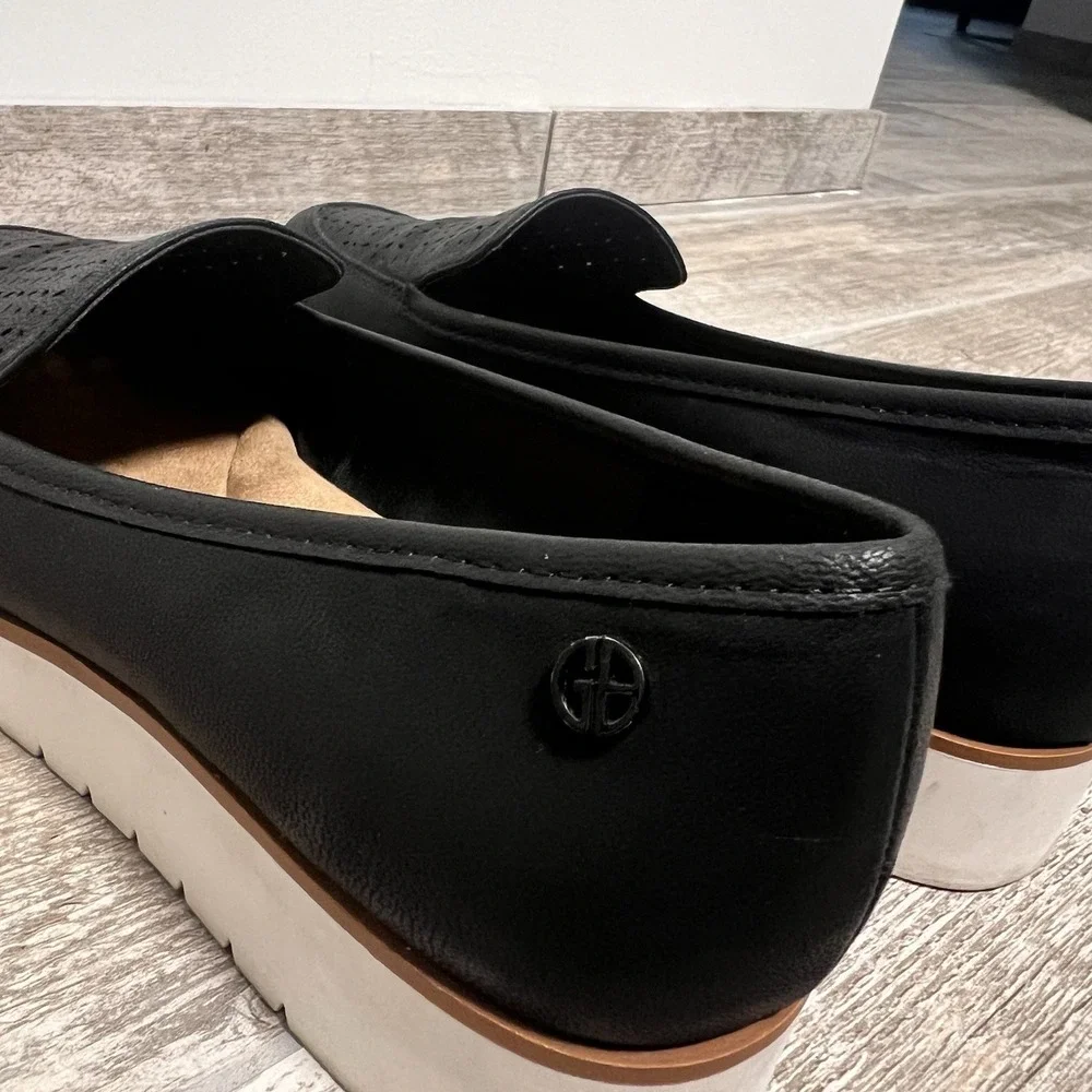 Women's Giani Bernini‎ Graysonn Wedge Loafers In Black Size 8.5 M
